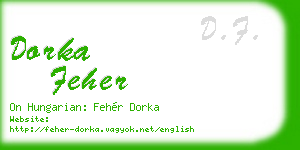 dorka feher business card